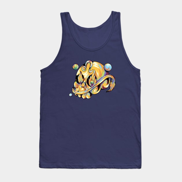 Leo Skull Zodiac Tank Top by Harsimran_sain